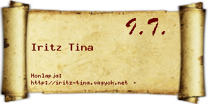 Iritz Tina névjegykártya